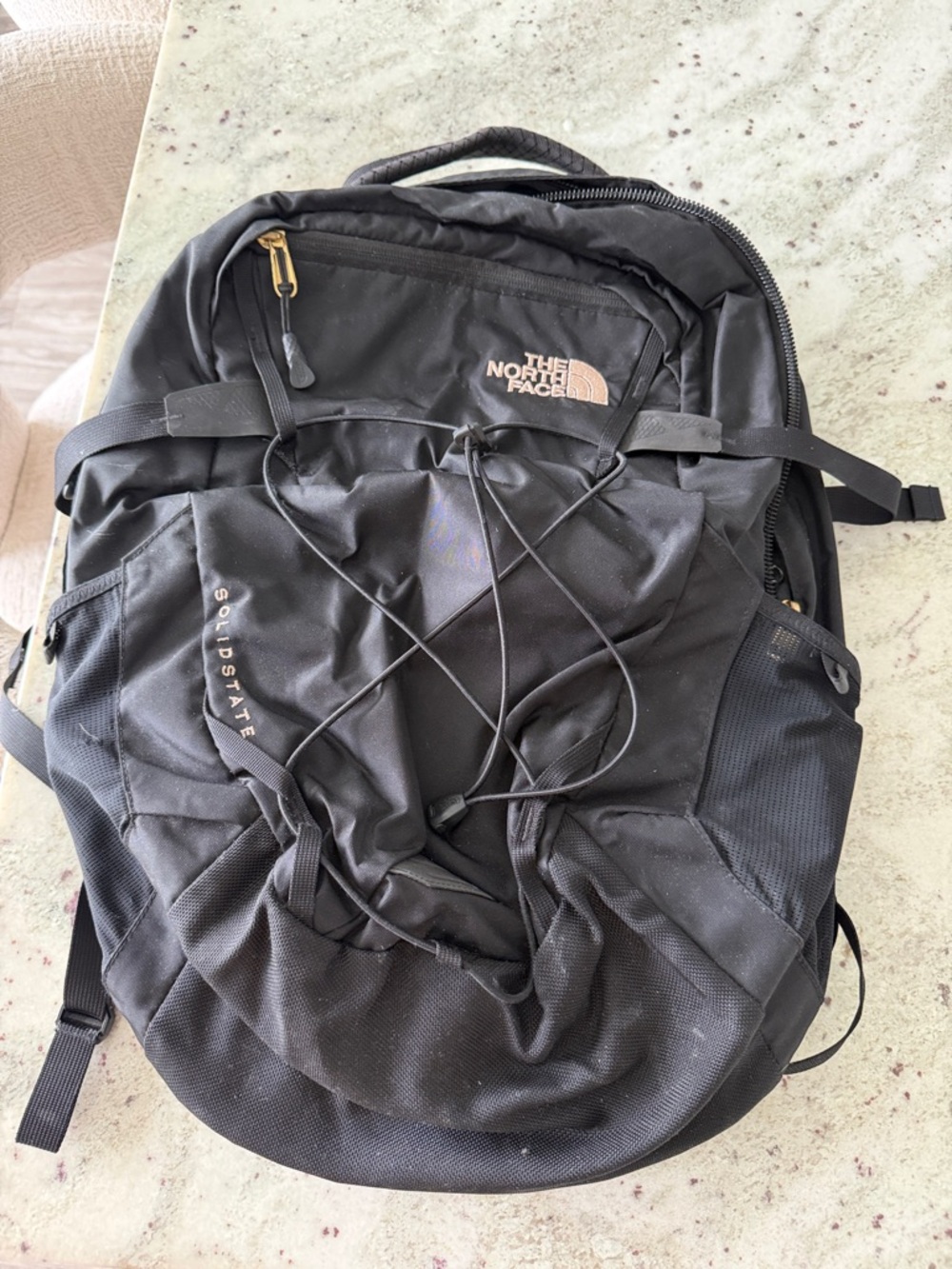 The North Face Black Solid-State Daypack with Bungee Front
